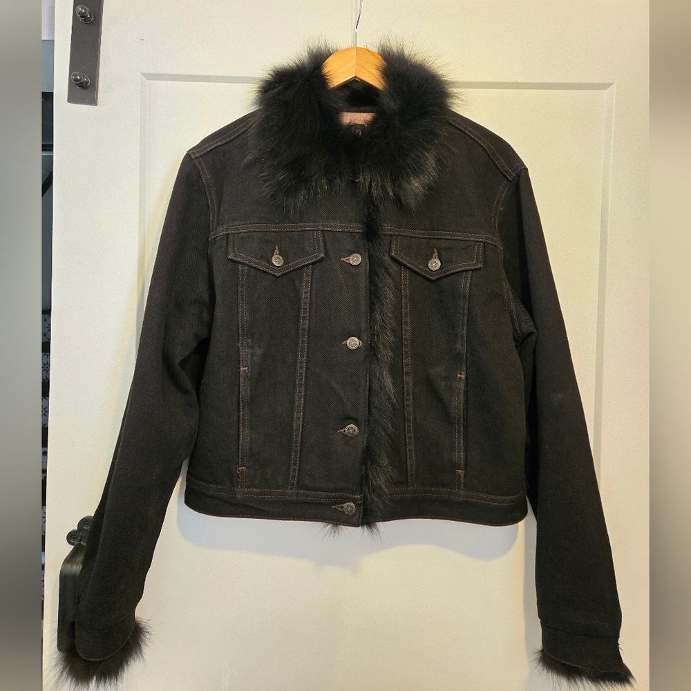 SPI 25 Denim Jacket with Fox Fur Trim